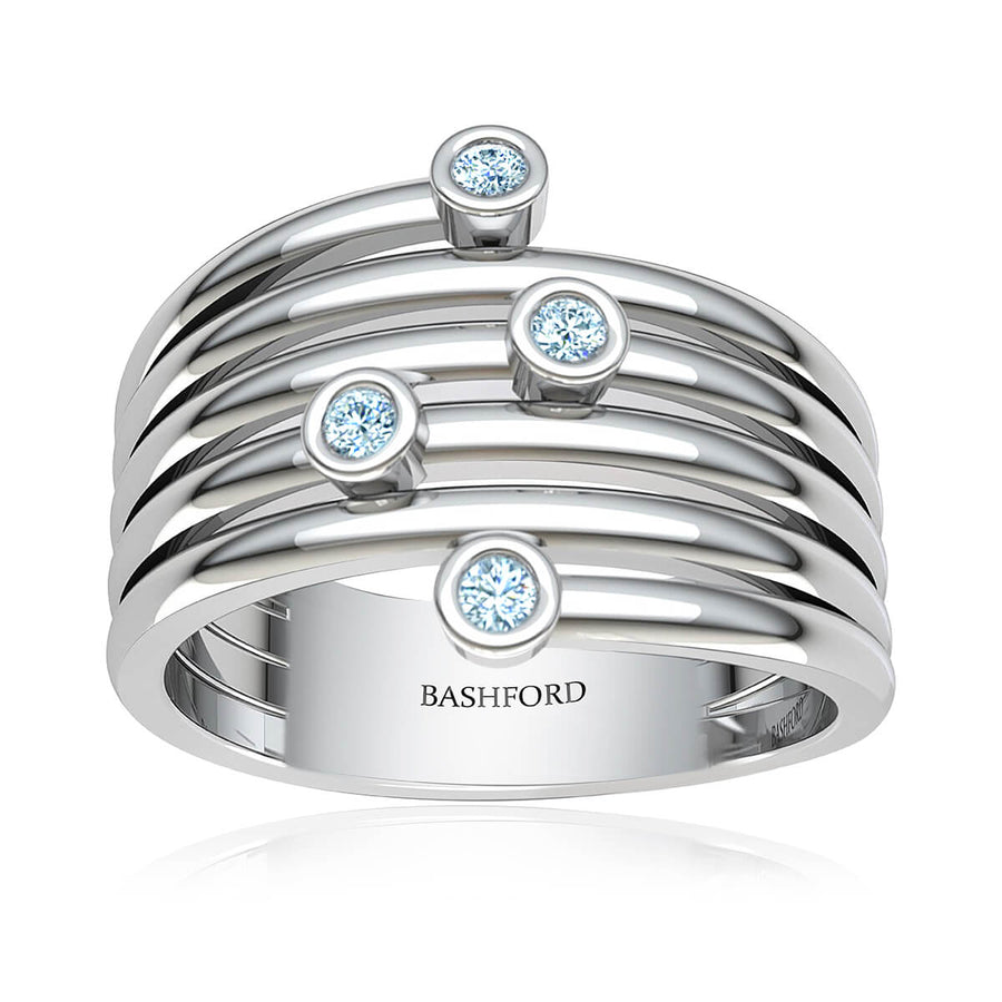 Bezel Diamond Ring Stack