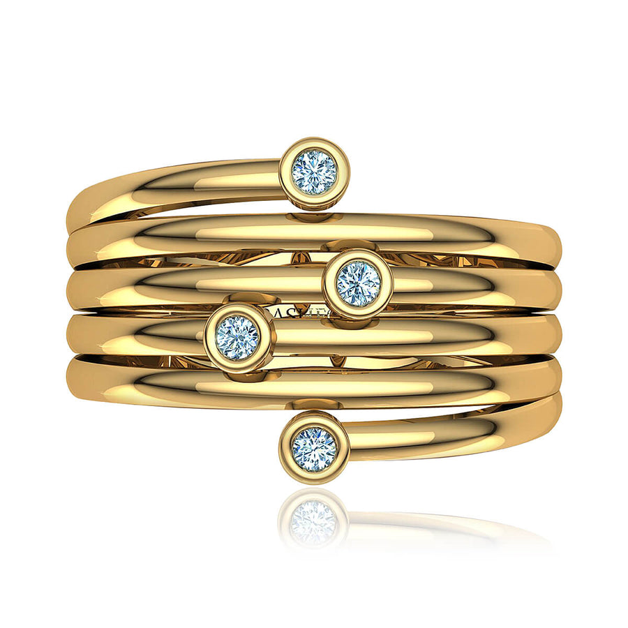 Bezel Diamond Ring Stack