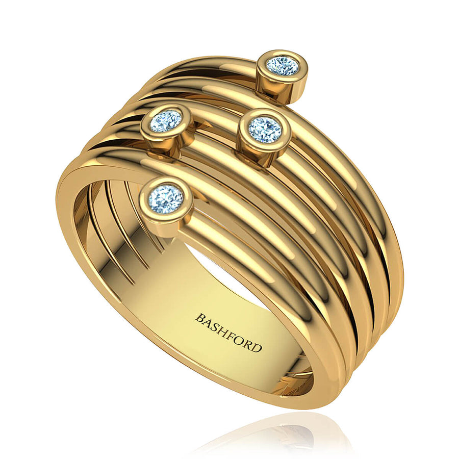 Bezel Diamond Ring Stack