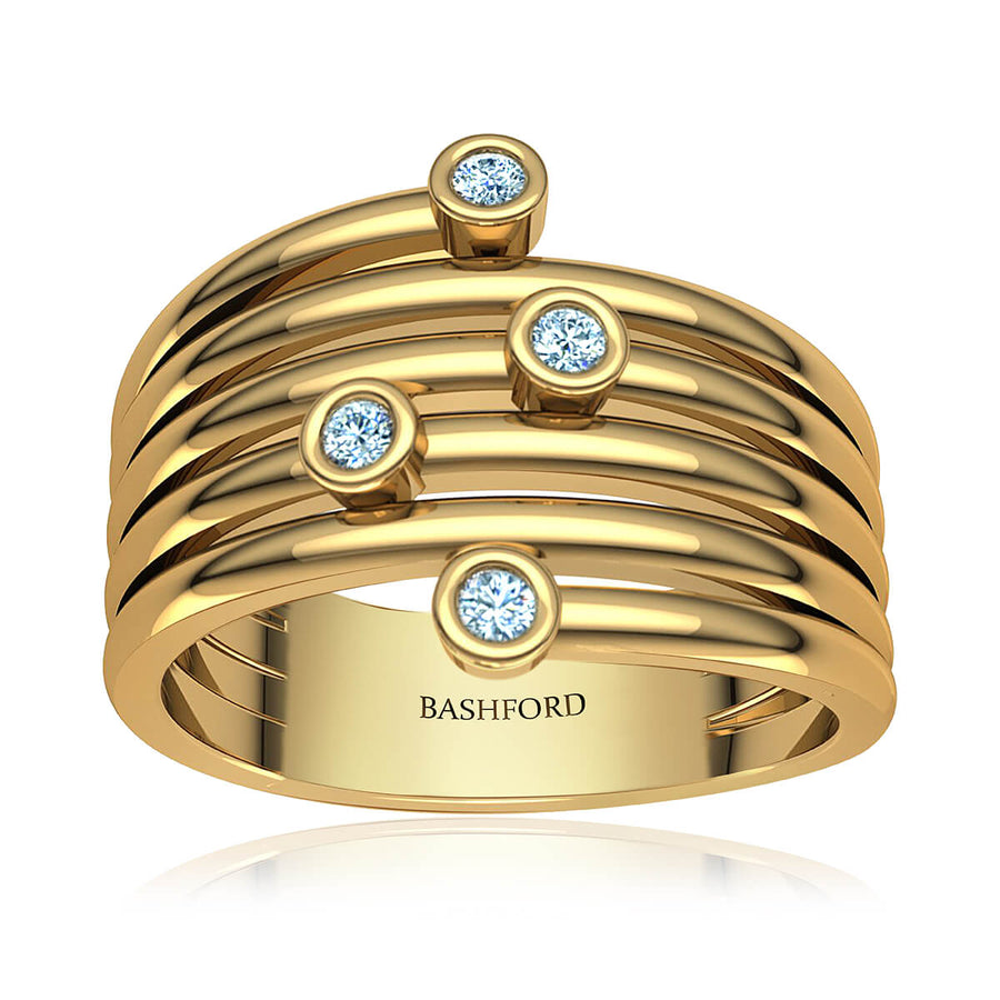 Bezel Diamond Ring Stack