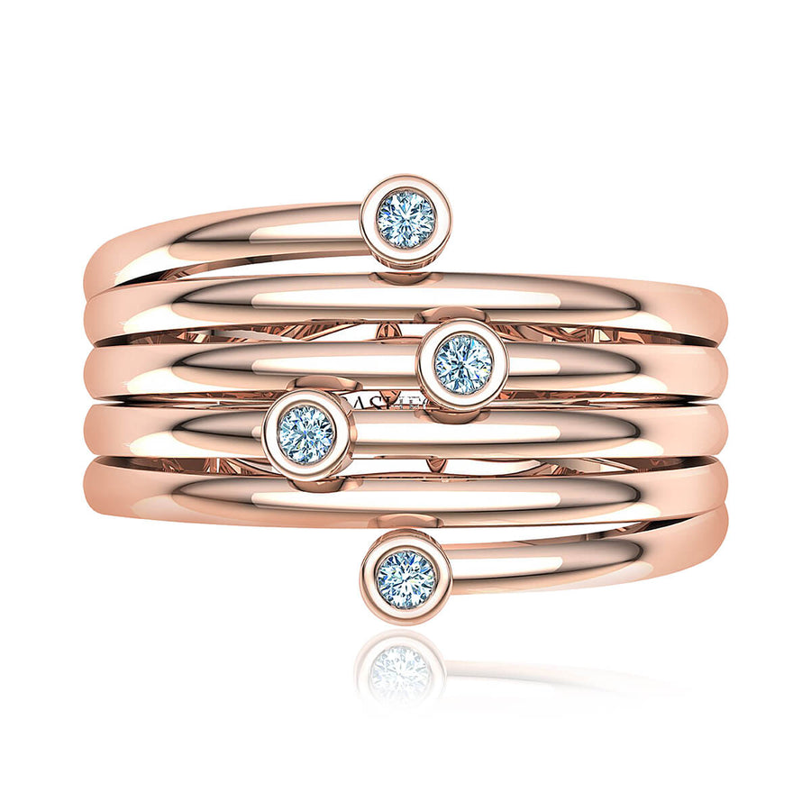 Bezel Diamond Ring Stack