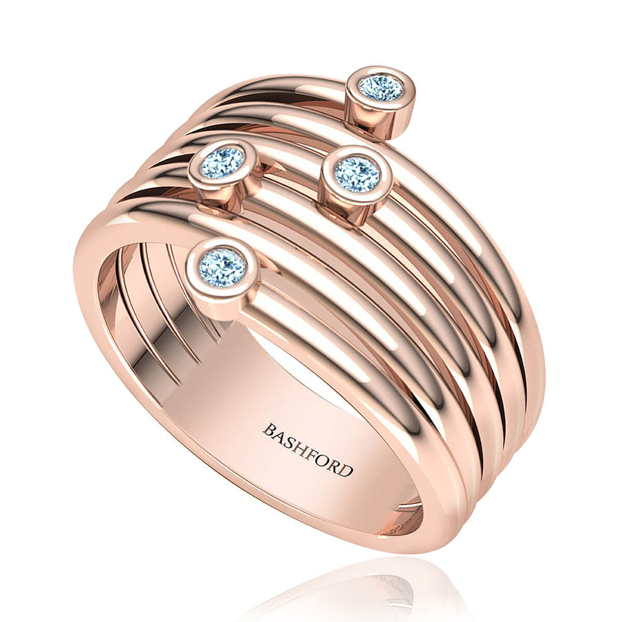 Bezel Diamond Ring Stack