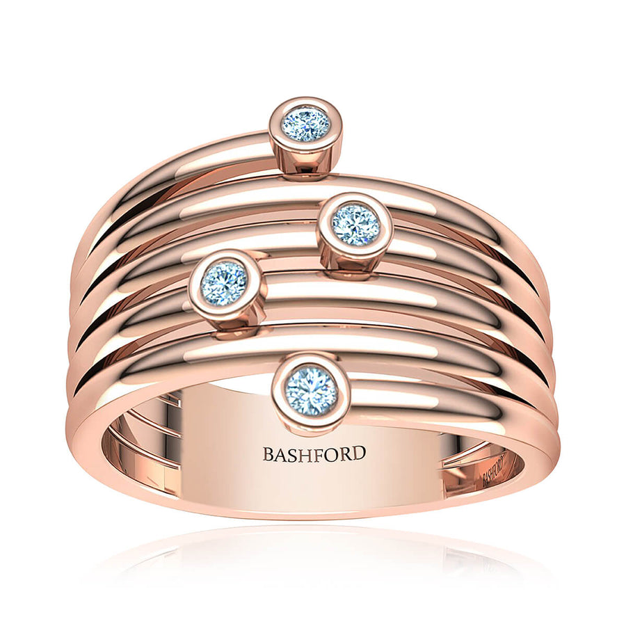 Bezel Diamond Ring Stack