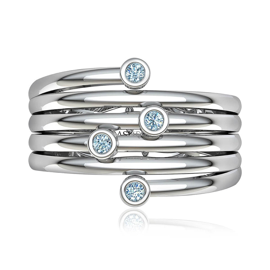 Bezel Diamond Ring Stack