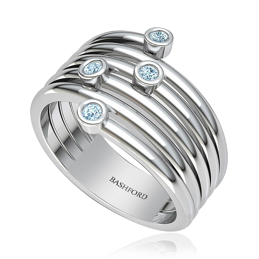 Bezel Diamond Ring Stack