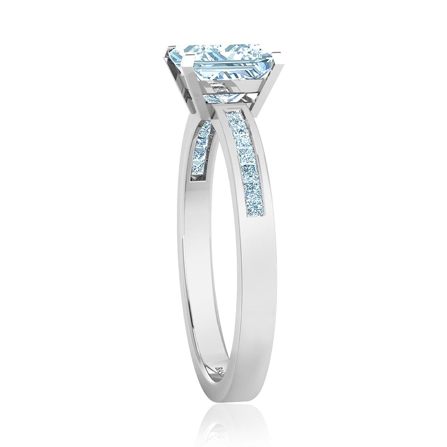 Petite Channel Set Princess Diamond Engagement Ring