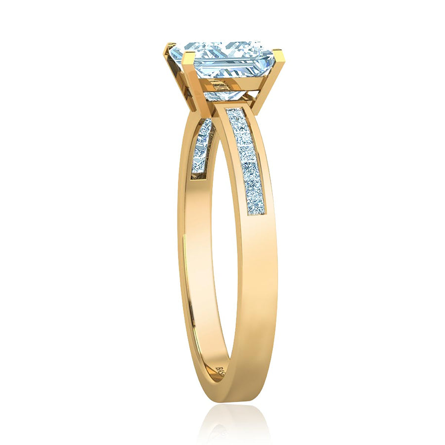 Petite Channel Set Princess Diamond Engagement Ring