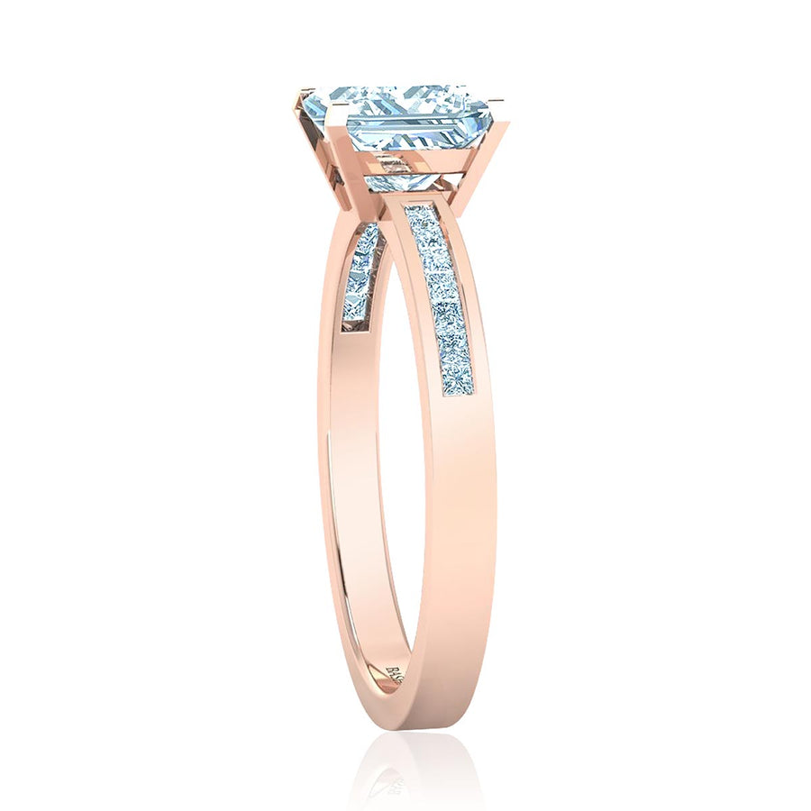 Petite Channel Set Princess Diamond Engagement Ring