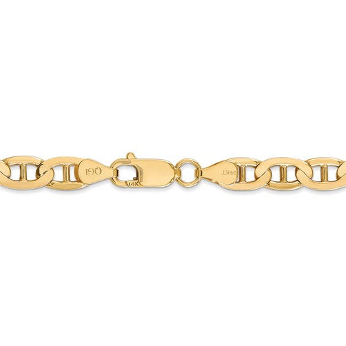 14k Yellow Gold 6.25 mm Concave Anchor Chain