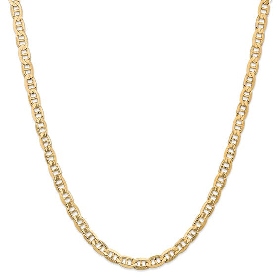14k Yellow Gold 6.25 mm Concave Anchor Chain