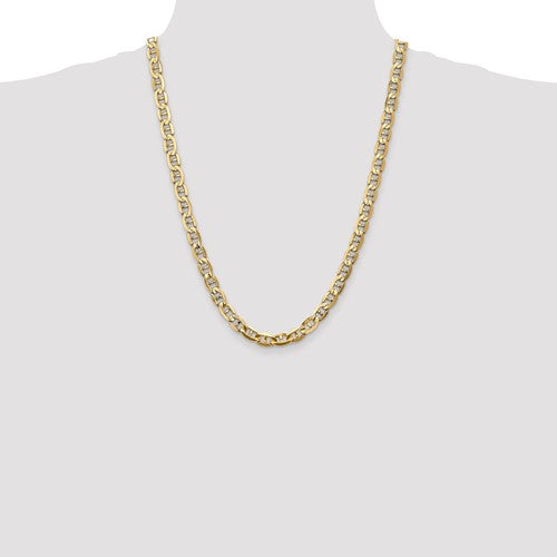 14k Yellow Gold 7mm Concave Anchor Chain