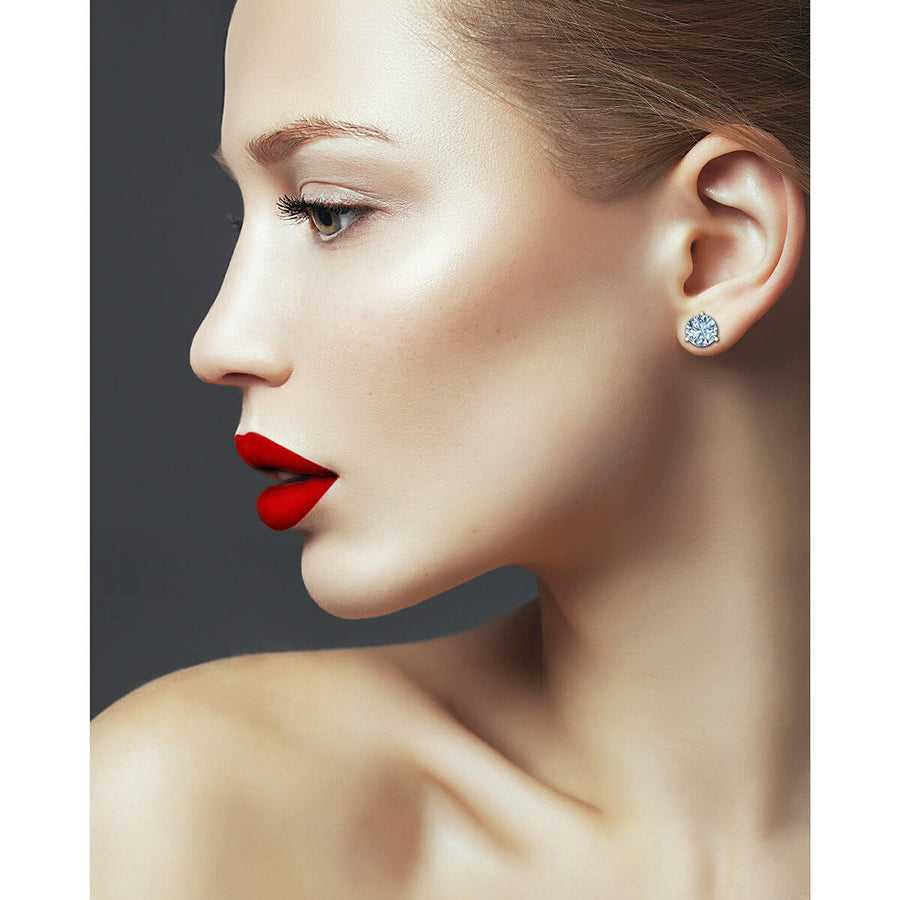 Three-Prong Martini Round Diamond Stud Earrings (1 ct. tw.)