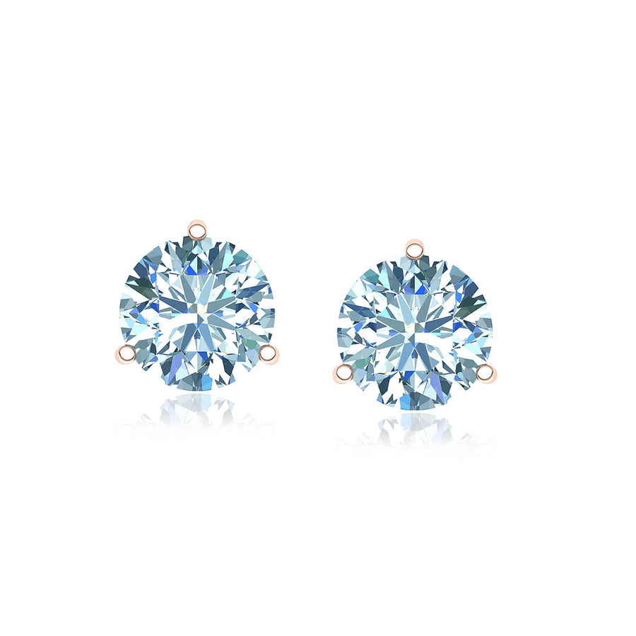 Three-Prong Martini Round Diamond Stud Earrings (1 ct. tw.)