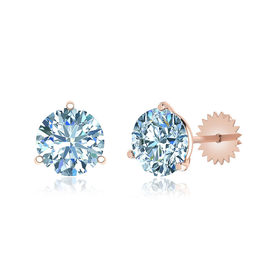 Three-Prong Martini Round Diamond Stud Earrings (1 ct. tw.)