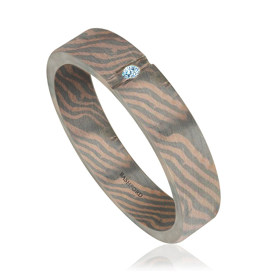 Cascade Mokume Diamond Band (1/3 Ct. tw)