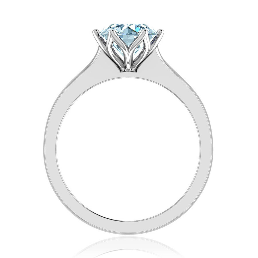 Six-Prong Channel Round Diamond Engagement Ring