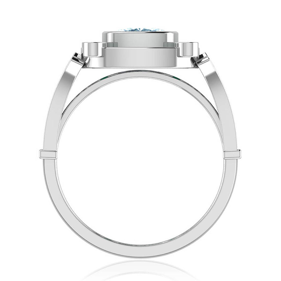 Cleopatra Diamond Ring with Emerald Accents