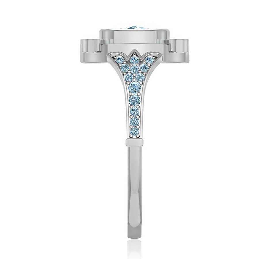 Cleopatra Diamond Ring with Emerald Accents