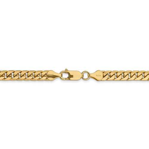 14k Yellow Gold 5.5mm Solid Miami Cuban Chain