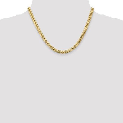 14k Yellow Gold 5.5mm Solid Miami Cuban Chain