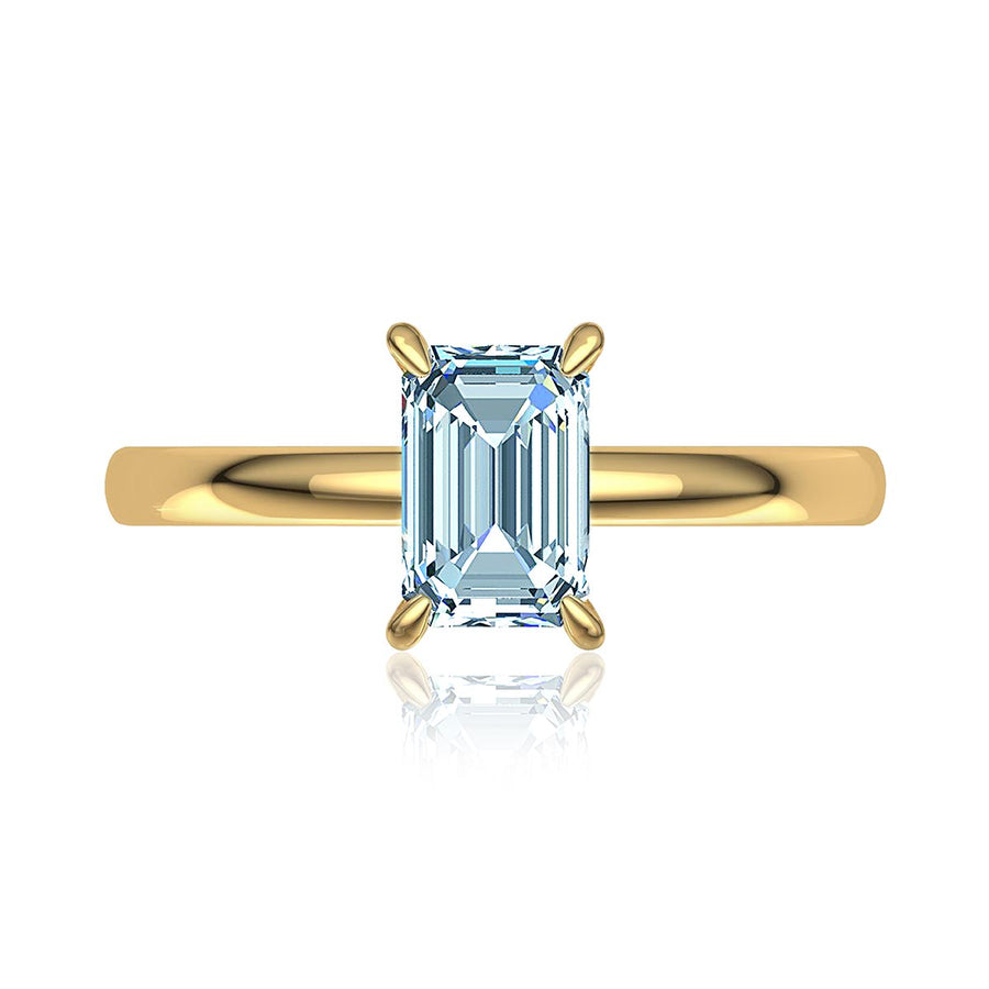 Emerald-Cut Solitaire Diamond Ring