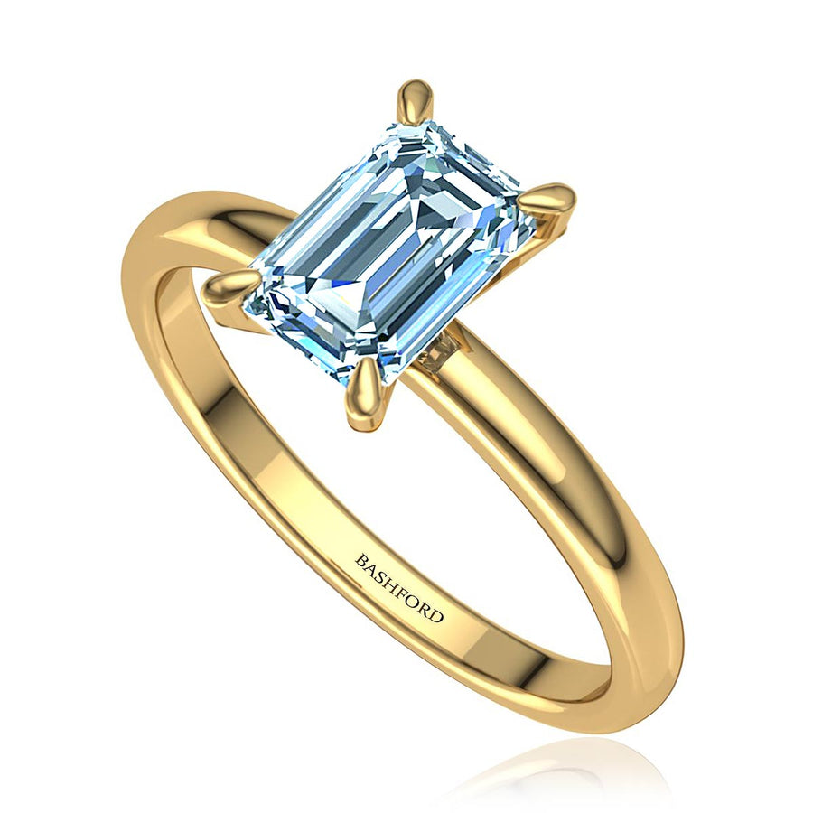 Emerald-Cut Solitaire Diamond Ring