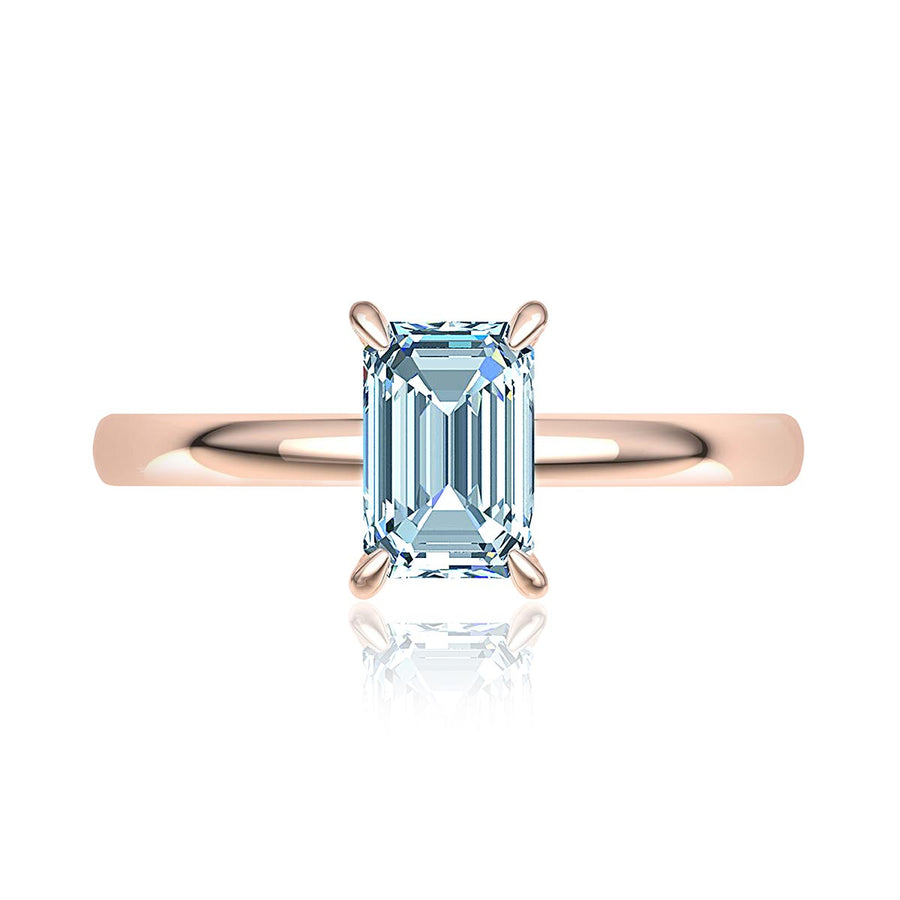 Emerald-Cut Solitaire Diamond Ring