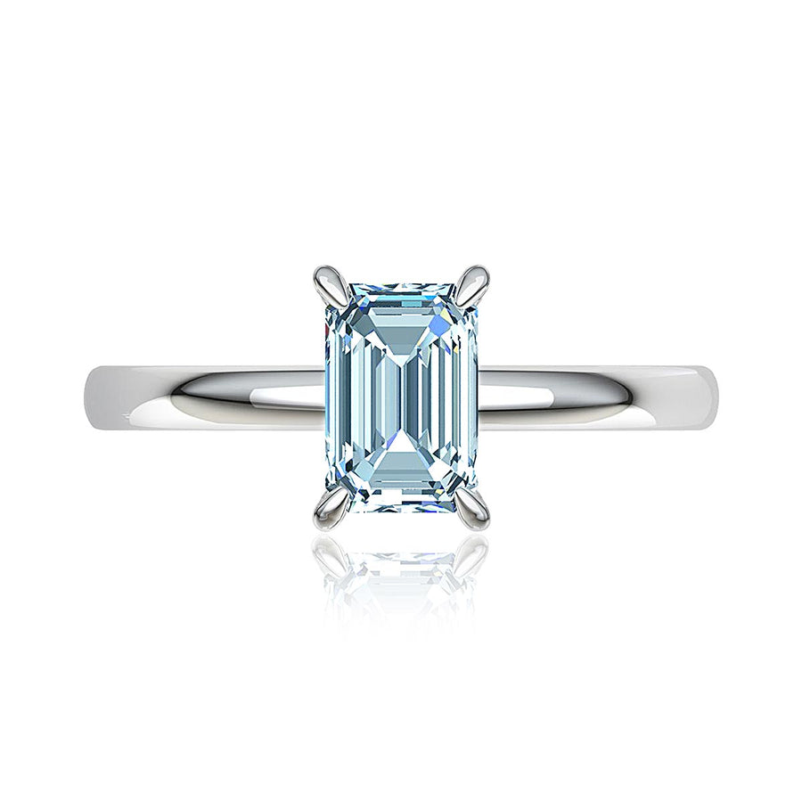 Emerald-Cut Solitaire Diamond Ring