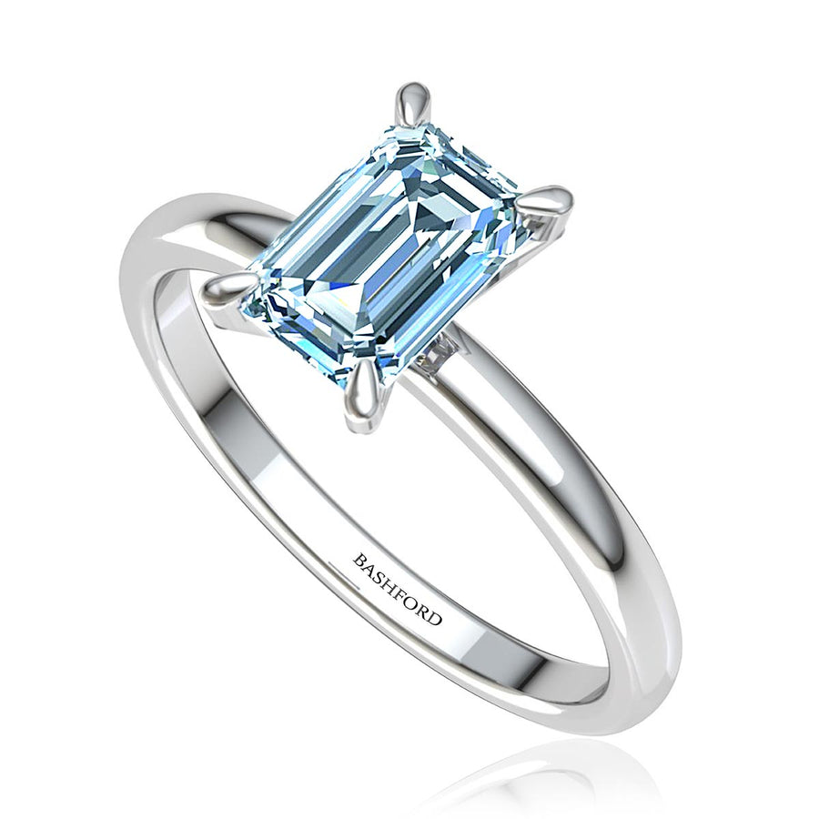 Emerald-Cut Solitaire Diamond Ring