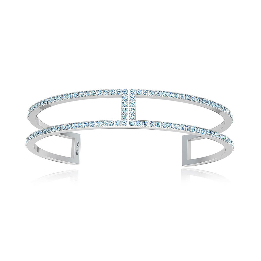 Two Hinged Pave Diamond Bangle