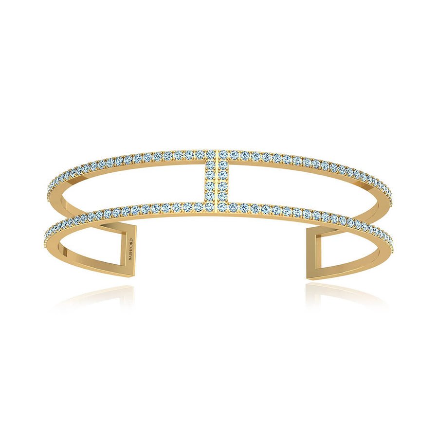 Two Hinged Pave Diamond Bangle