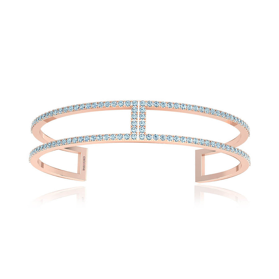 Two Hinged Pave Diamond Bangle