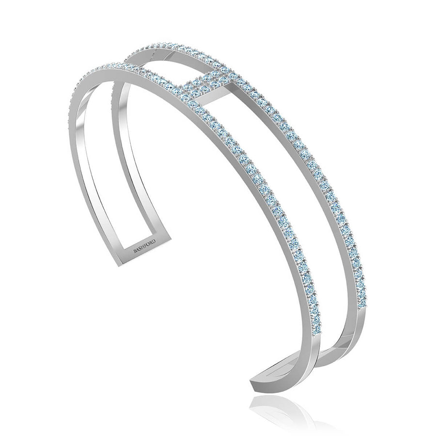 Two Hinged Pave Diamond Bangle