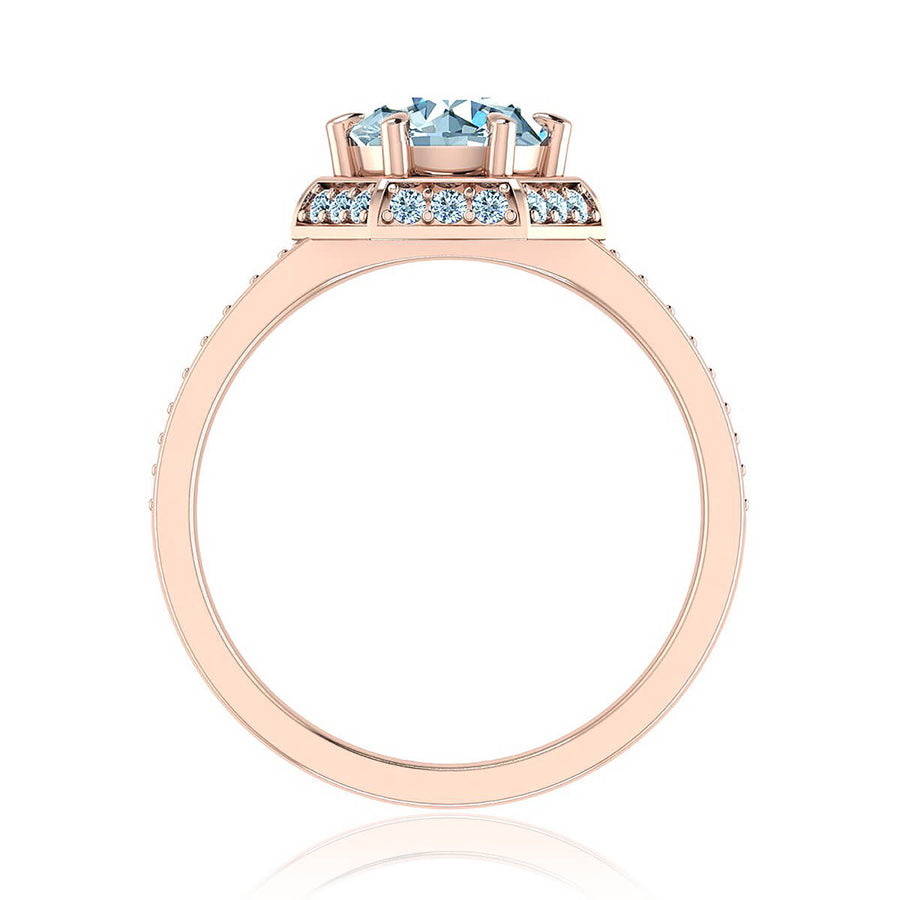 Hexagon Halo Diamond Ring