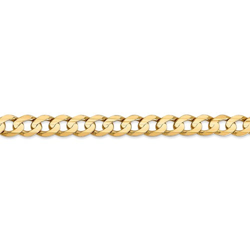 14k Yellow Gold 6.75 mm Open Concave Curb Chain