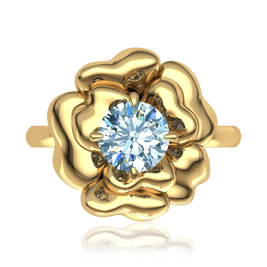 Lotus Flower Diamond Ring