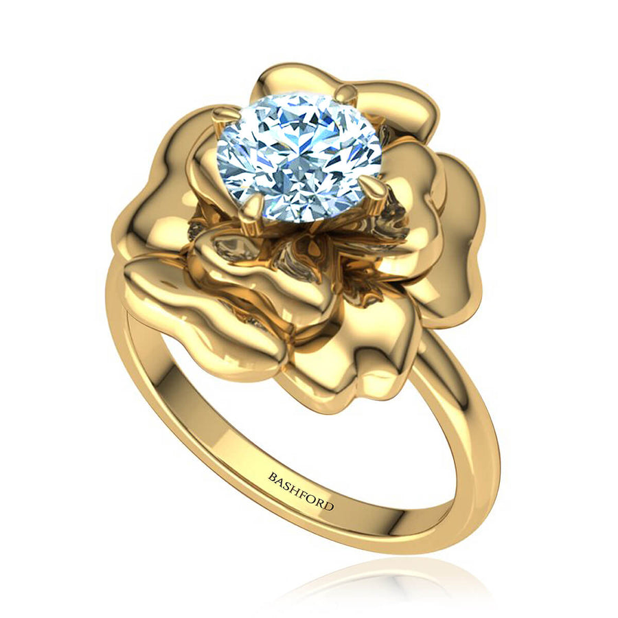 Lotus Flower Diamond Ring