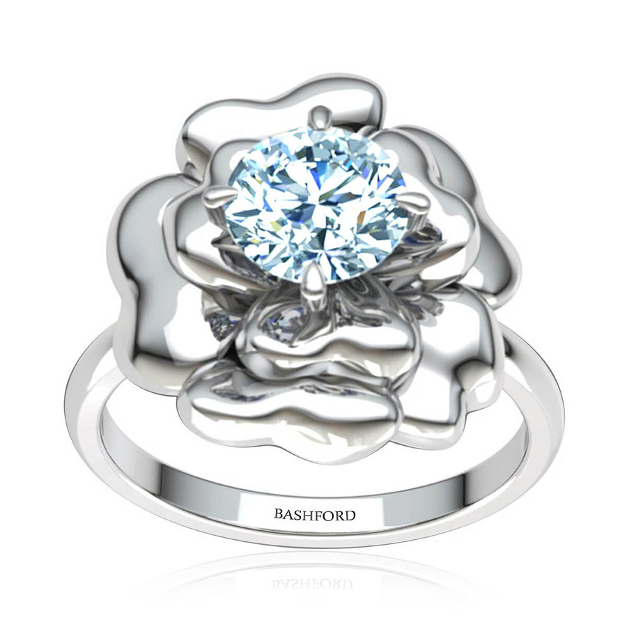 Lotus Flower Diamond Ring