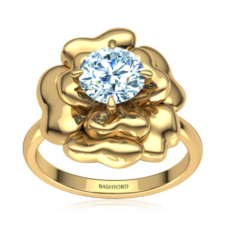 Lotus Flower Diamond Ring