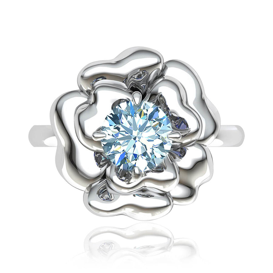 Lotus Flower Diamond Ring