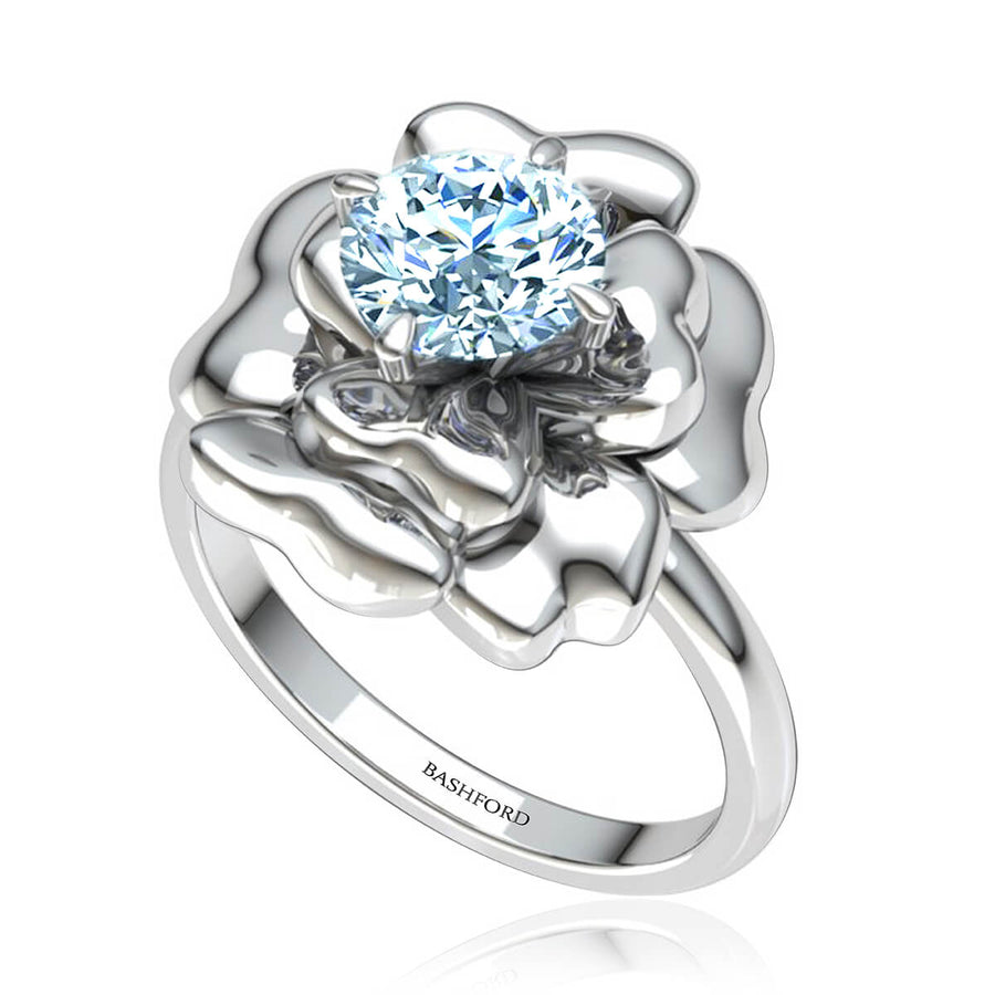 Lotus Flower Diamond Ring