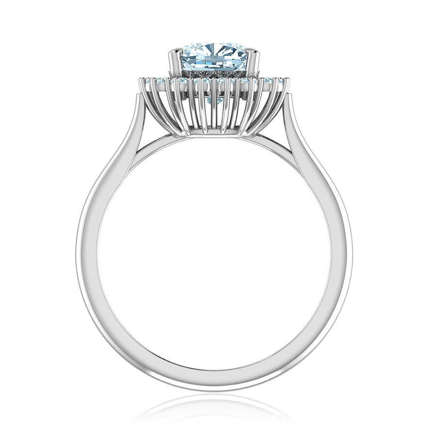 Cushion-Cut Halo Diamond Ring