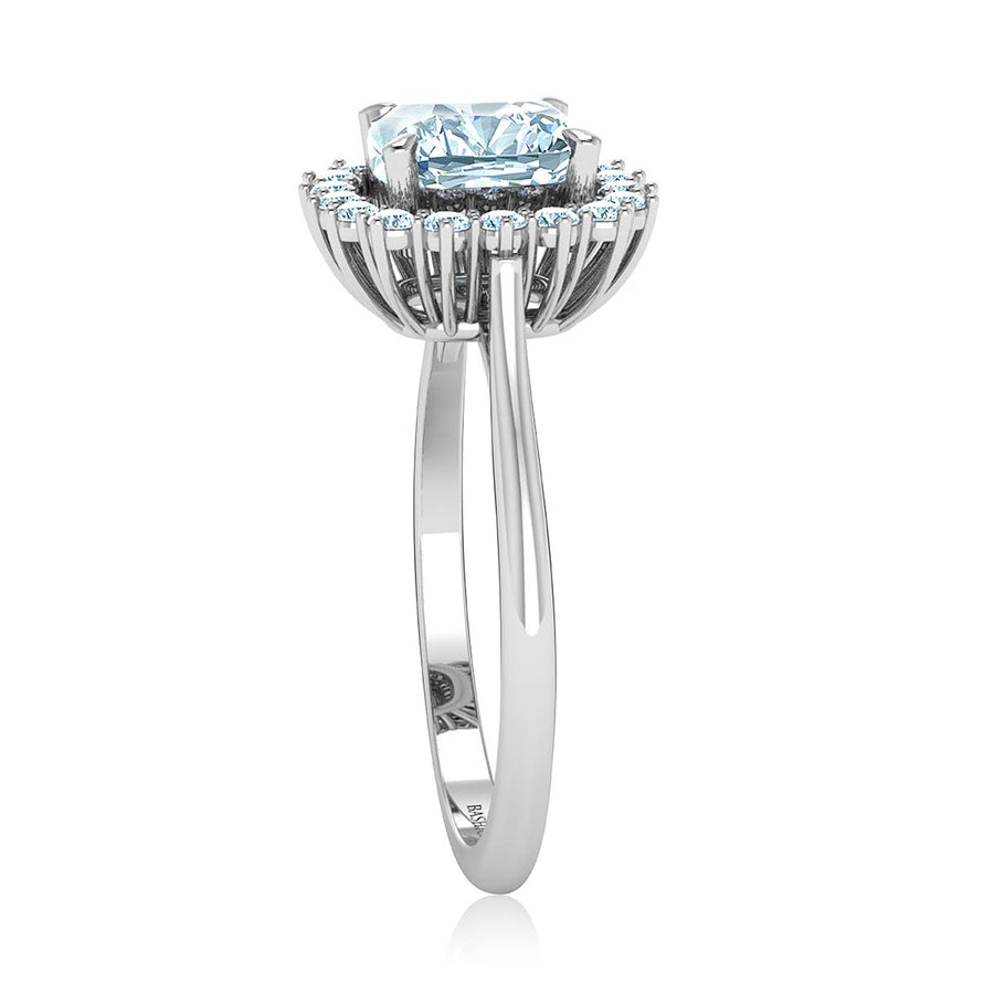 Cushion-Cut Halo Diamond Ring