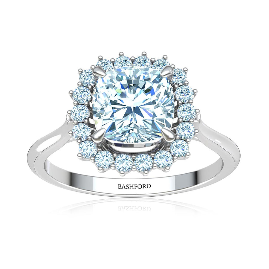 Cushion-Cut Halo Diamond Ring