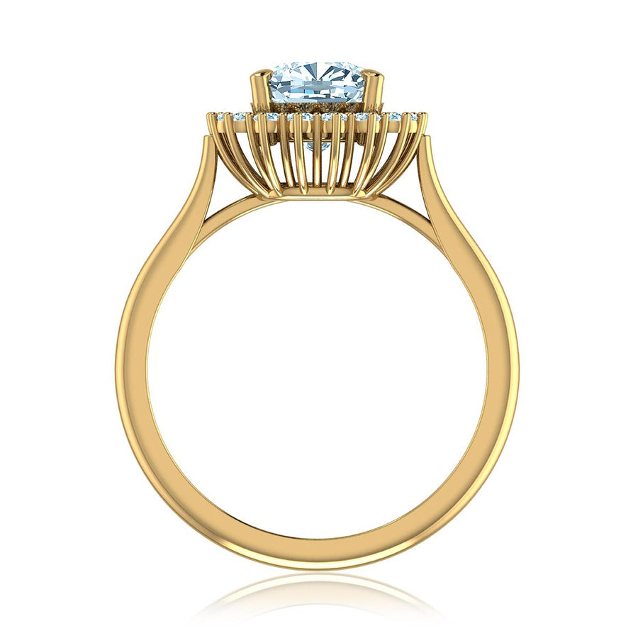 Cushion-Cut Halo Diamond Ring