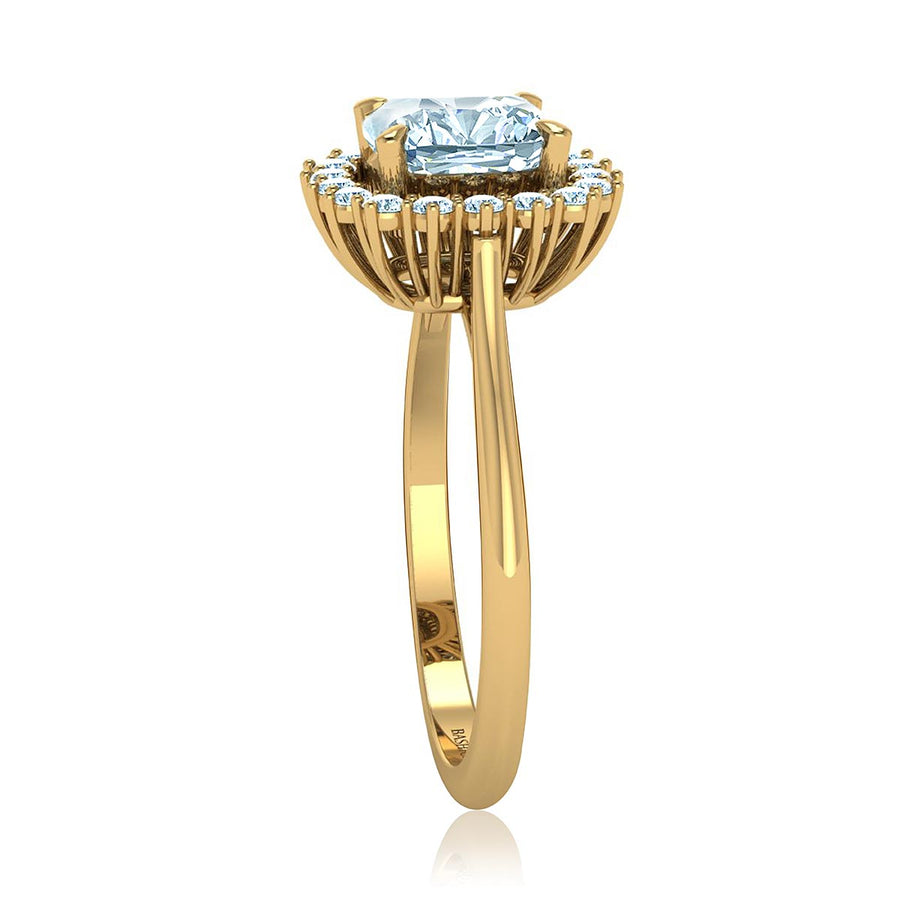 Cushion-Cut Halo Diamond Ring