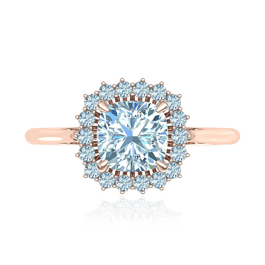 Cushion-Cut Halo Diamond Ring