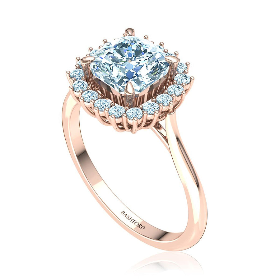 Cushion-Cut Halo Diamond Ring