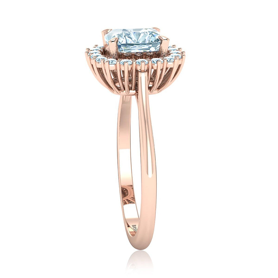 Cushion-Cut Halo Diamond Ring
