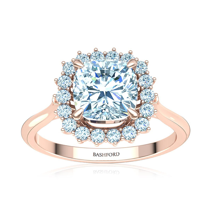 Cushion-Cut Halo Diamond Ring
